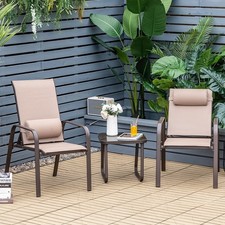 Image of 3-Piece Outdoor Patio Conversation Set Patio Bistro Furniture Set