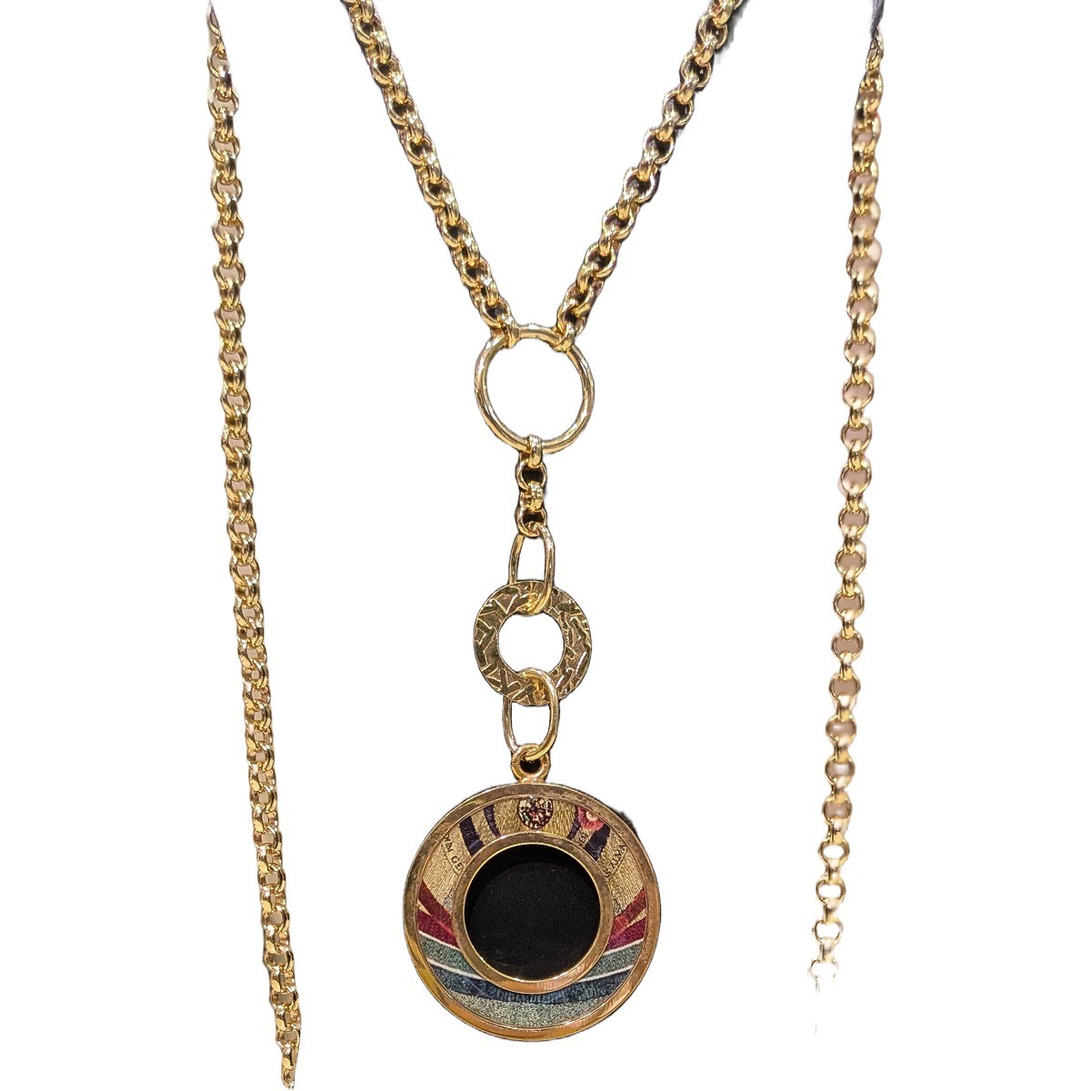 Collana donna Gattinoni dorata con pendente a cerchio Planetarium