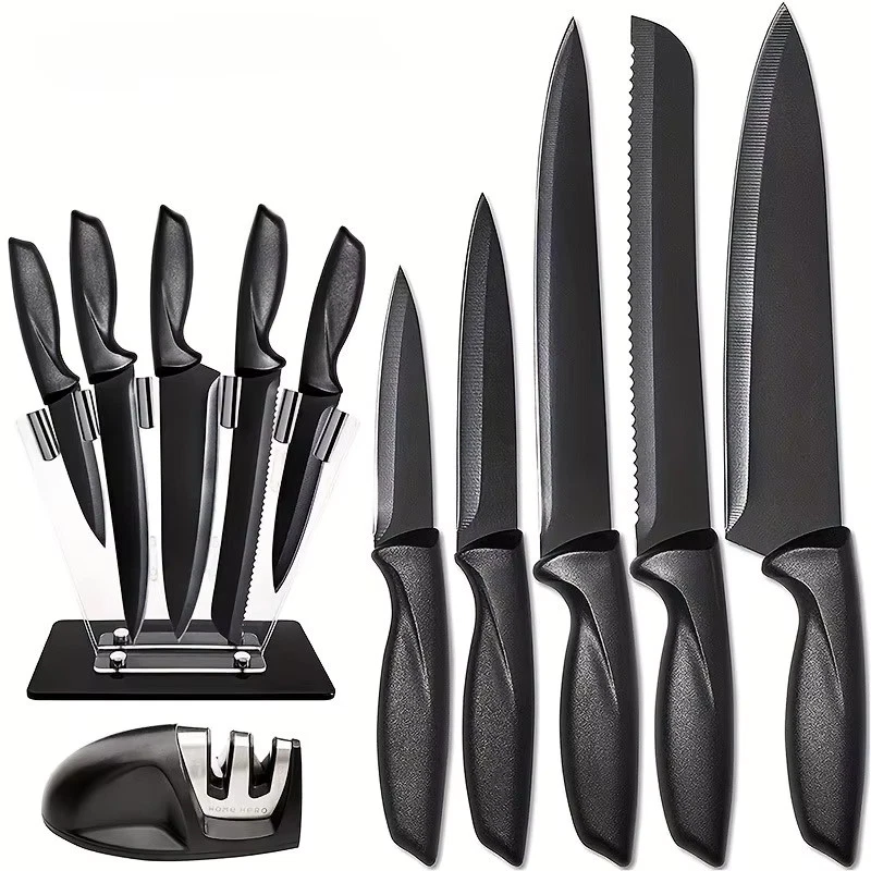 Kitchen Knife 7-Piece Set, Black Stainless Steel Chef's Knife
Opens in a new window or tab