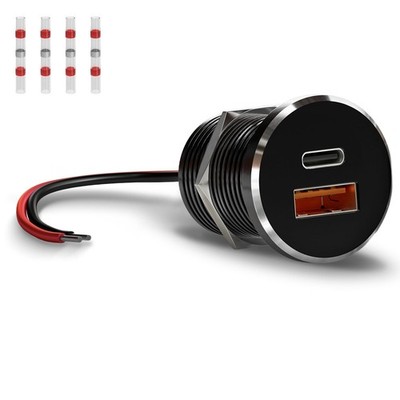 66W 12V USB Outlet PD 30W Type-C QC3.0 36W USB-A Dual Port No Cover - 1Pcs 