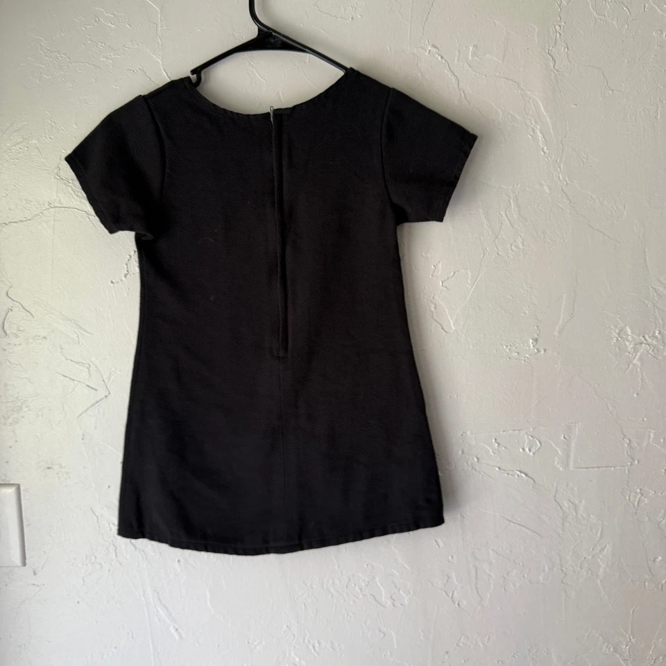 Vestido Mod Negro Vintage Niñas On The Go Talla 7 Apliques Margarita Estilo Años 60 Foto 4 de 4