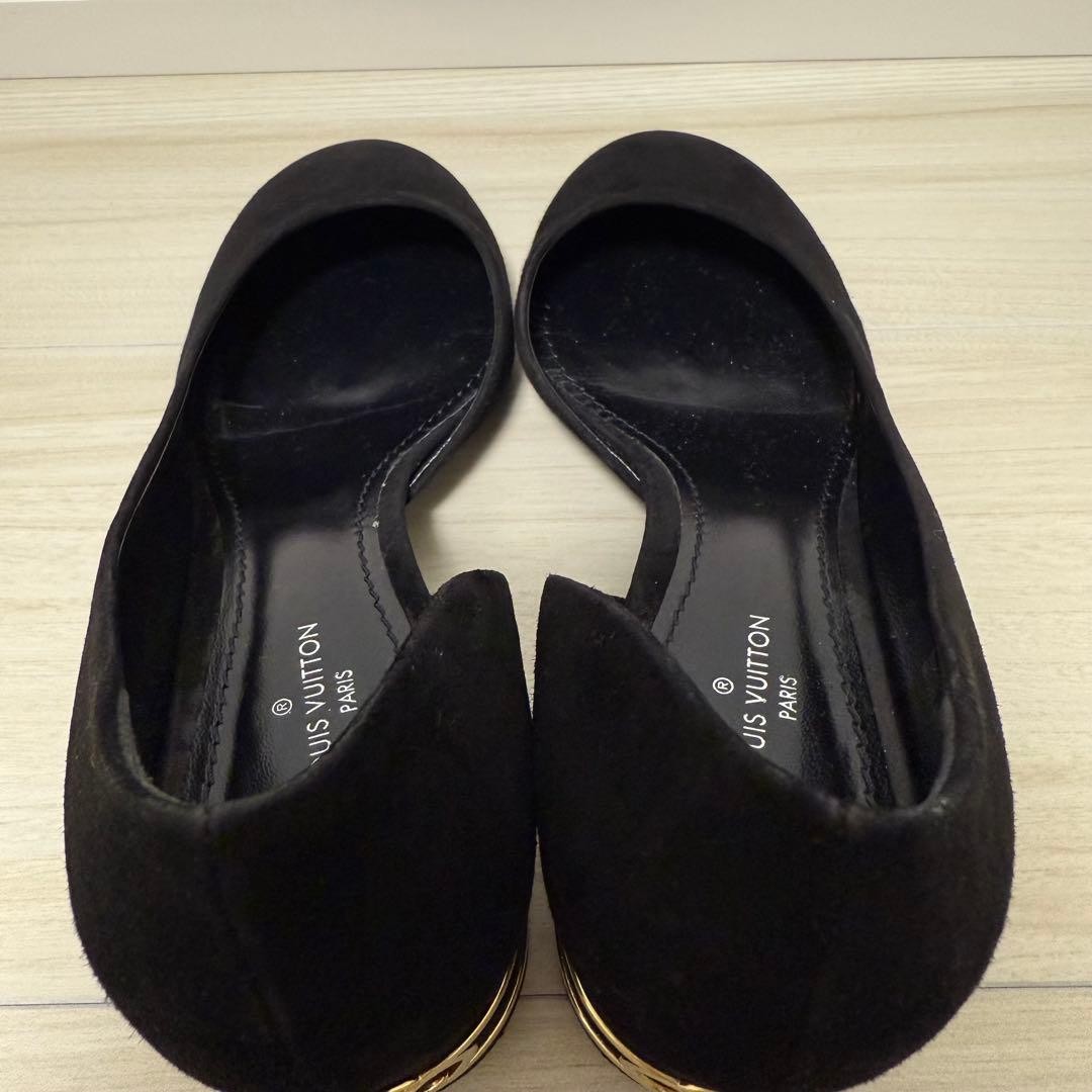 LOUIS VUITTON Suede Heel Pumps Black EU 35 135337K Authentic thumbnail 4
