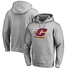 Men's Ash Cent. Michigan Chippewas Primary Team Logo Pullover Hoodie
