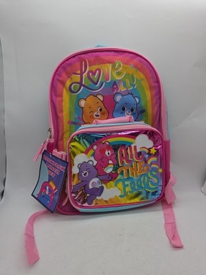 Care Bears 16'' Backpack with Lunch Bag Vaulted Vintage New Rare Carebears