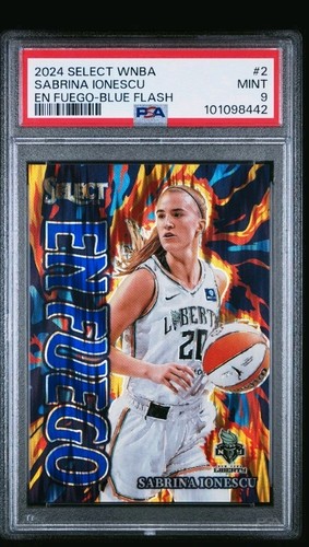2024 Select WNBA - En Fuego Sabrina Ionescu #2 Blue Flash Prizm /99 PSA 9 22A