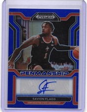 2022 Prizm Draft Picks Savion Flagg College Penmanship Prizms Blue #/149