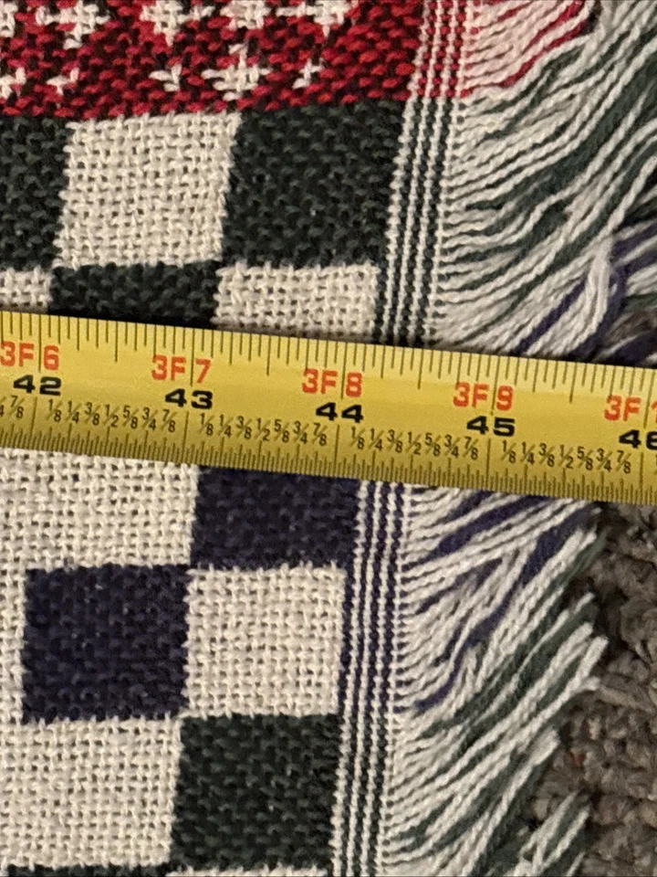 Home Sweet Home Old Fashioned Throw Blanket Afghan 44x57 Tapestry Antiques - Image 4 of 4