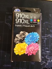 GENUINE HP 5 Pack 910XL Black Color Ink Cartridges New in Retail Box 10/2027