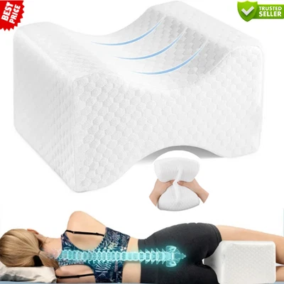 H.I.P. Memory Foam Knee Pillow Side Sleepers Back Leg Hip Pain Pregnancy Relief + Cover