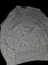 J. Crew Heather Gray Men's Knit Crew Neck Sweater 100 Cotton Size Medium