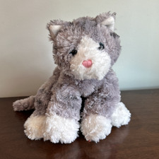 Gund Bootsie Cat Gray Stuffed Plush Cat Sewn Nose Blue Eyes 1137