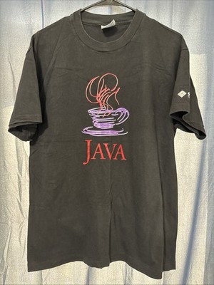 Vintage Java Sun Microsystems T Shirt Single Stitch Black Graphic Tee Size Lrg