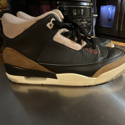 Jordan Air Jordan 3 Black Brown White Leather Men's Sneaker Mid Top