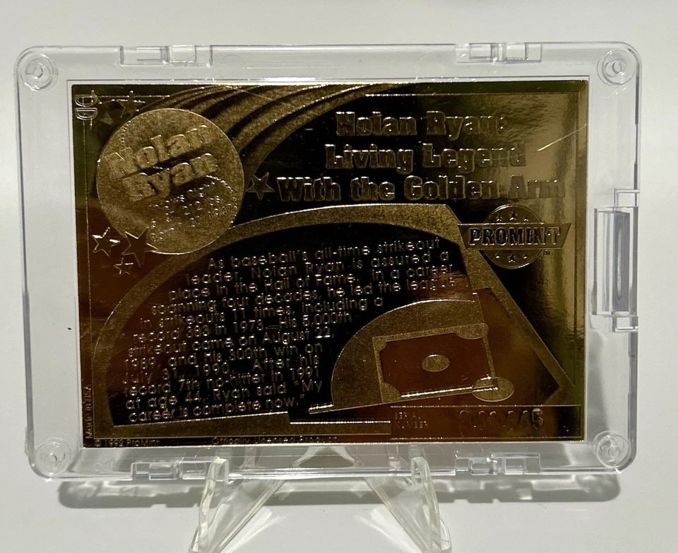 1993 Nolan Ryan 22k Gold ProMint Baseball Card. COA - Image 3 of 3