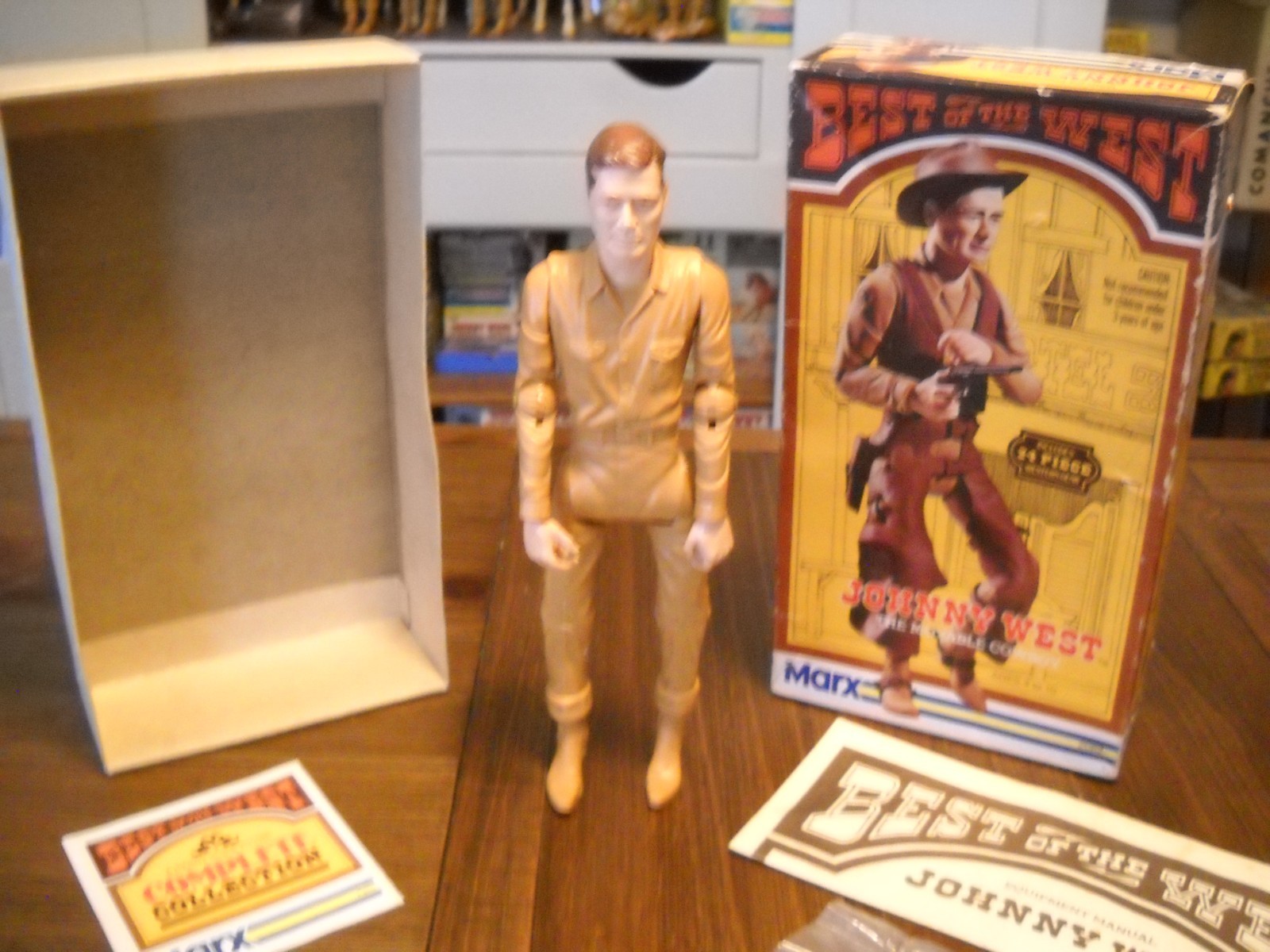 VINTAGE MARX JOHNNY WEST BEST OF THE WEST ACCESSORIES,MANUALS,BOX 1974