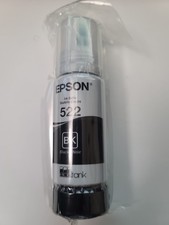 Genuine Epson 522 BK Black EcoTank Ink Bottle OEM Brand New
