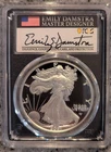 2021-W American Silver Eagle T2 PCGS PR70 DCAM FDOI Damstra Signed - Milk Dot