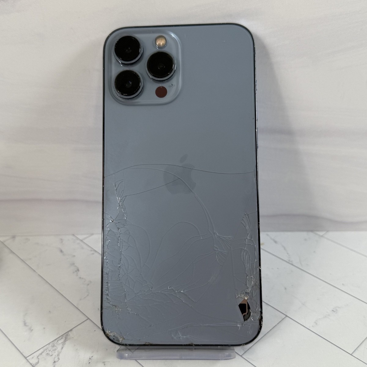 Cracked Back Apple iPhone 13 Pro Max 128GB Blue Unlocked *Camera