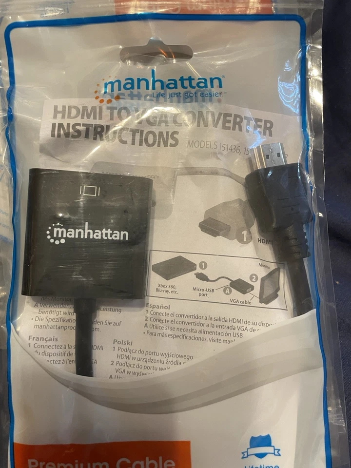 NEW Black Manhattan HDMI To VGA Converter Sealed - Image 3 of 3