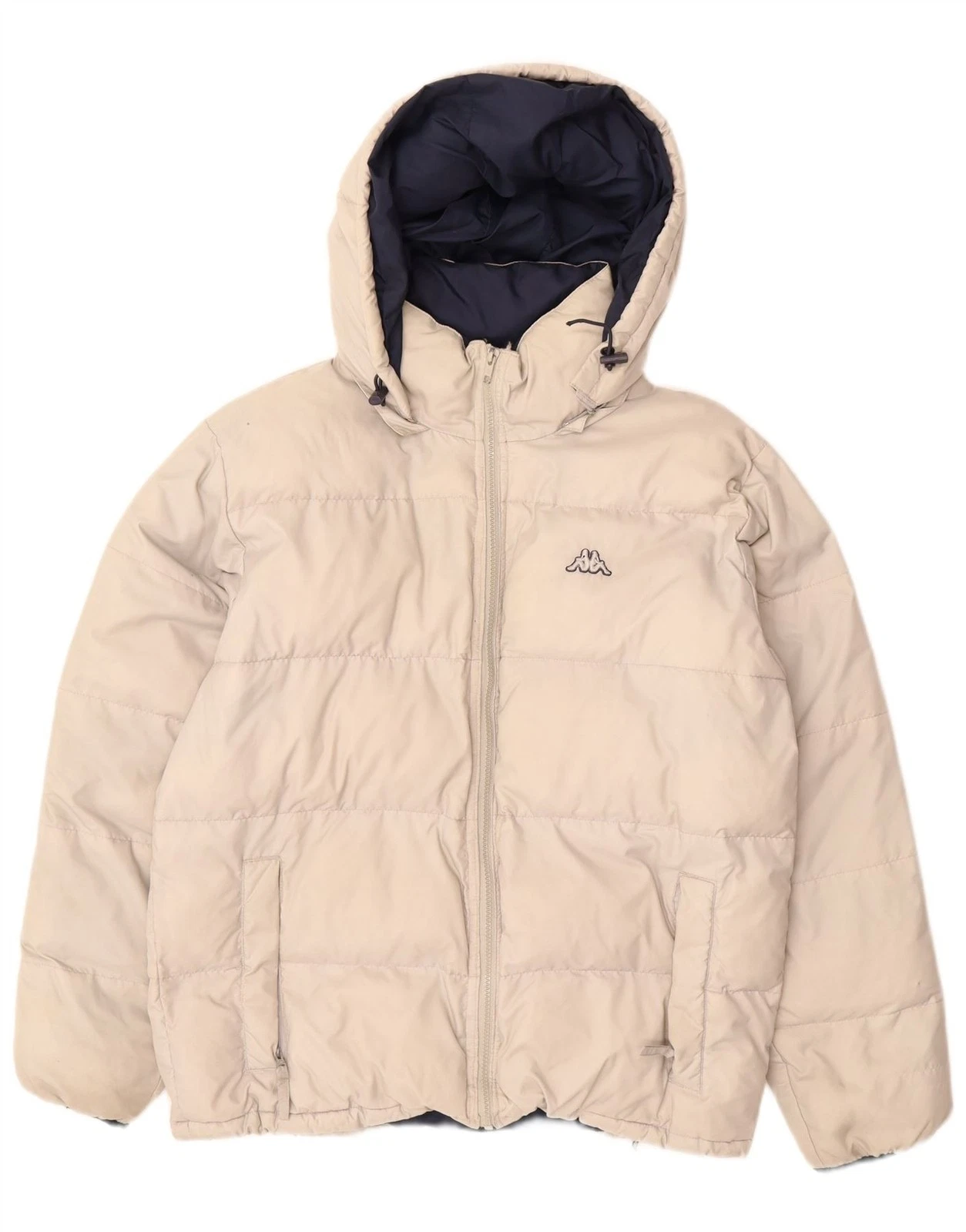 Kappa Mens Hooded Padded Jacket UK 36 Small Off White Polyamide AS14