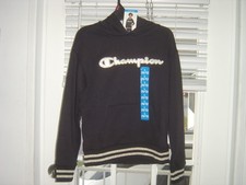 New Champion Girls Size L Sweatshirt Fleece Pullover Hoodie MSRP 34 Black Bling
