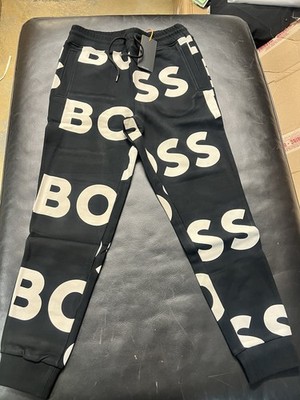 Boss Hugo Boss Orange Label Men's Black Embroidered Logo Jogger Pants