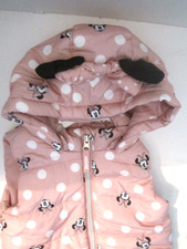 Disney H M Dusty Rose Minnie Mouse Hooded Puffer Vest Size: 9-12M. NWT NEW