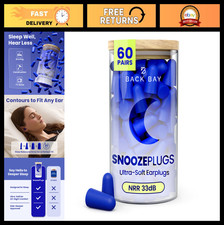 Ultra Soft Foam Earplugs for Sleep - 60 Pairs, 33dB NRR, Comfortable Noise Cance