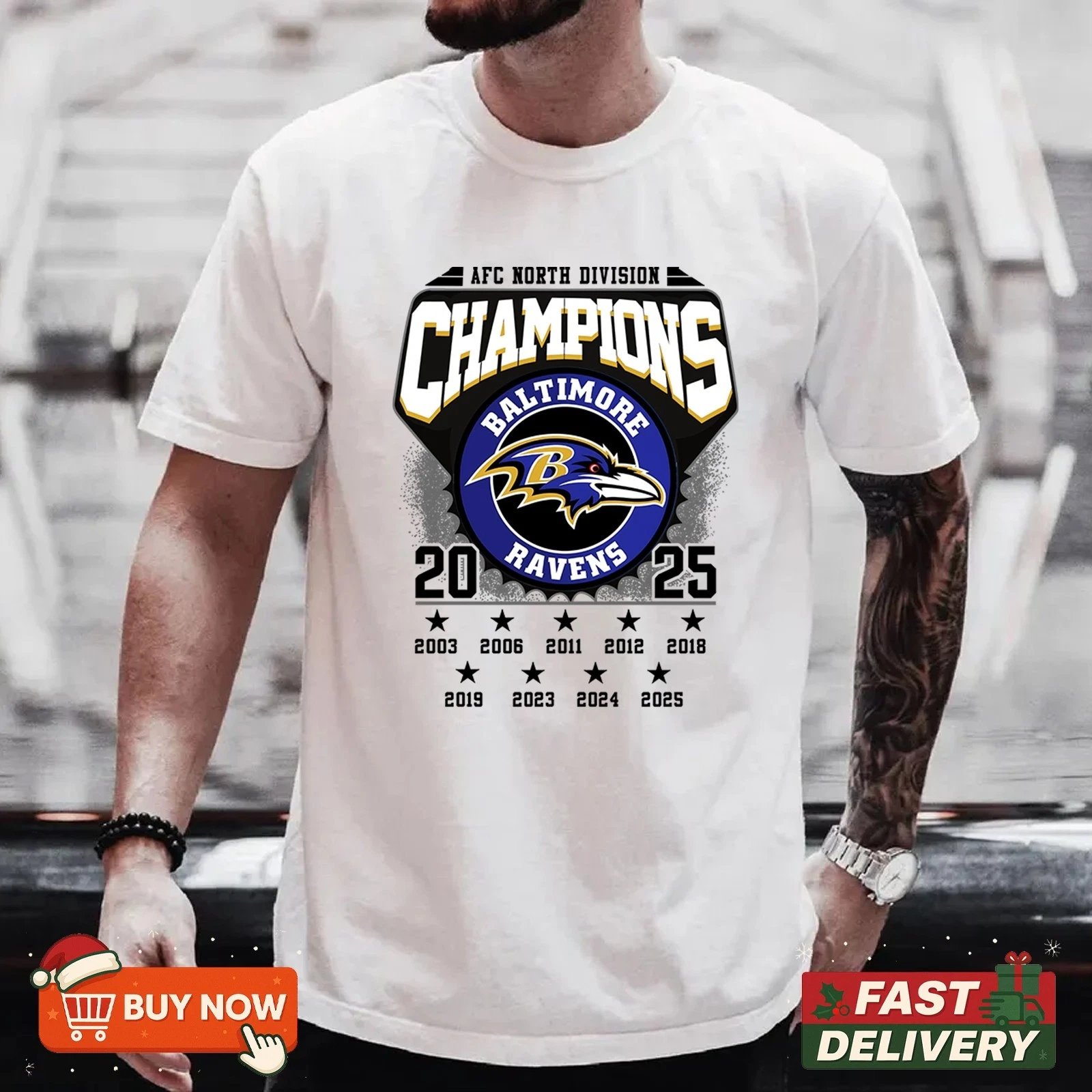Baltimore Ravens AFC North Division Champions 2025 TShirt