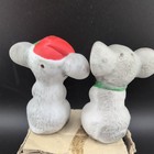 Porcelain Mouse Mice Salt and Pepper Shakers Christmas Vintage mistletoe #54-544 — photo 5