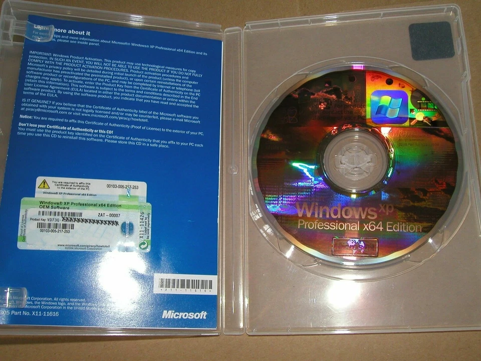 Microsoft Windows XP Professional x64 64 Bit Full English Vers. MS WIN PRO =NEW= - Image 3 of 4