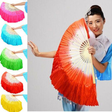 1PC Chinese style Yangko Dancing fans Bamboo handle with flutter fabric Dancer