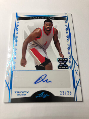 2022-23 Leaf Trinity DARIUS DAYS Rookie RC Auto Platinum Holo 23/25
