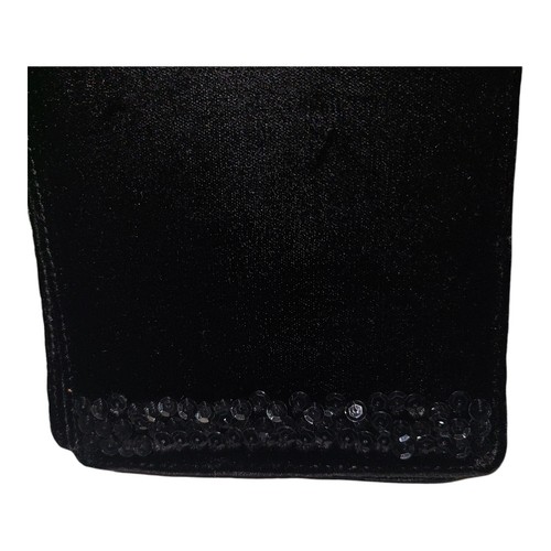 Kenneth Cole Black Velvet Sequined Evening Crossbody Purse Dressy Fairy Goth - Picture 5 of 13