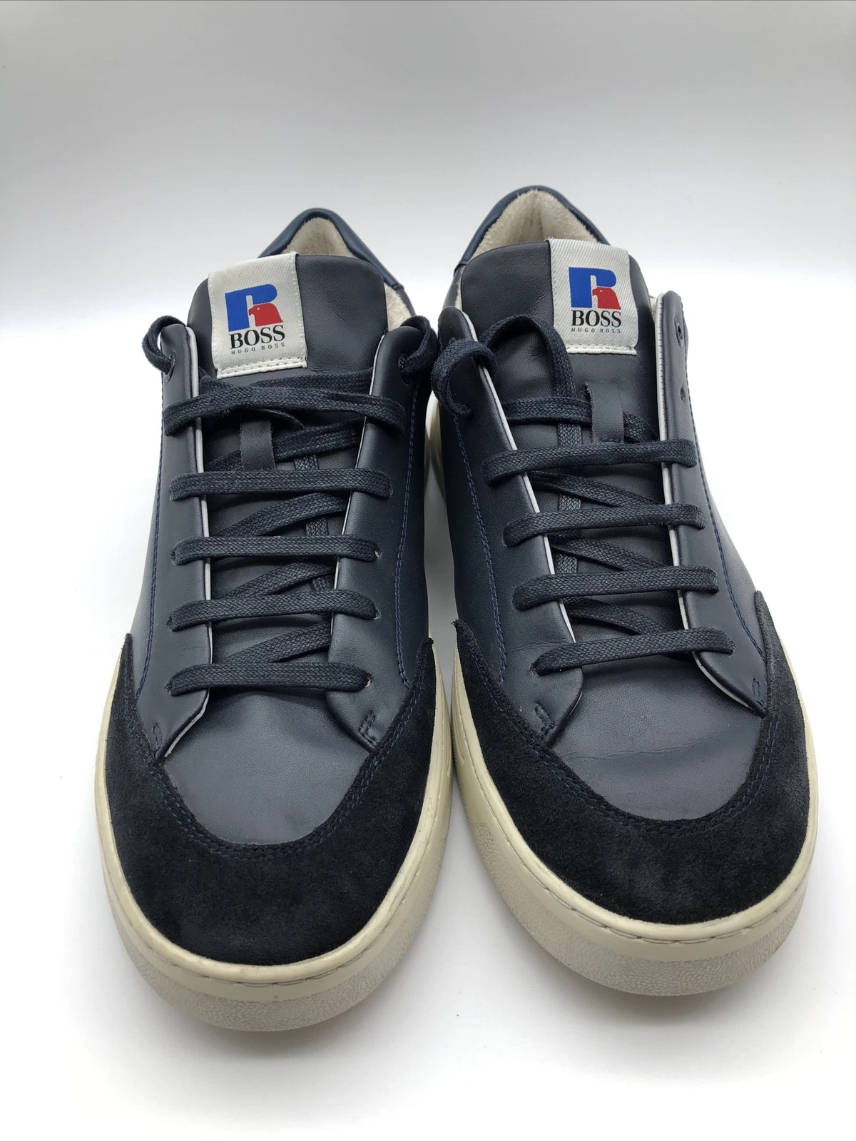 BOSS X RUSSELL Athletic Sporty Leather Sneakers Trainers - Size 10.5 / 44