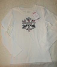 NWT GYMBOREE GIRLS LONG SLEEVE SNOWFLAKE SHIRT SIZE 5 IVORY WINTER GIFT