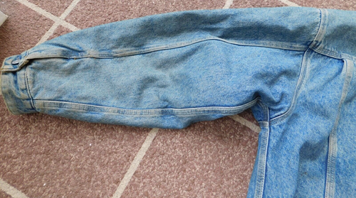 Gap Jean Jacket Blue Denim w/ Pockets Size Large Made USA Trucker Weathered VTG - Picture 11 of 13