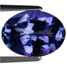 2.60 Ct A+ Natural D Block Tanzanite Medium Light Blue Violet Color Oval Cut