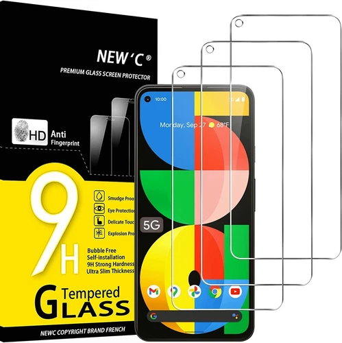 Google Pixel 5A Shockproof Clear Glass Screen Protector 3D Touch HD Saver 3Pc💎