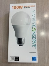 4 SIMPLY CONSERVE 100W REPLACEMENT 15W LED A19 DIMMABLE BULBS NEW 4 BULBS IN BOX