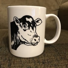 Vintage “The Village Cornerstone Restaurant” West Salem, Ohio Coffee Cup W/Cow