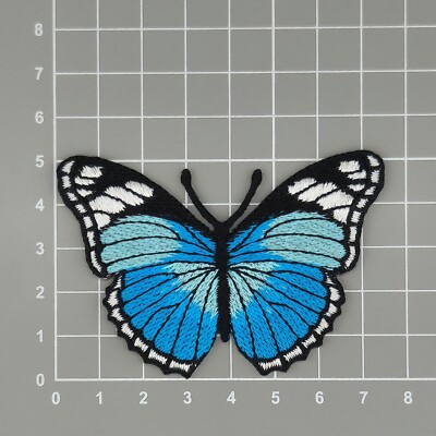 Ae42☆Schmetterling Aufnäher Zum Aufbügeln Applikation Bügelbild Patch 7,5 X 5 Cm