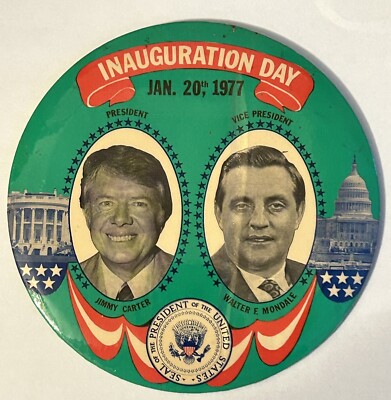 6 JIMMY CARTER MONDALE INAUGURATION DAY BUTTONS LOT 6 PRESIDENTIAL PINBACK VNTG