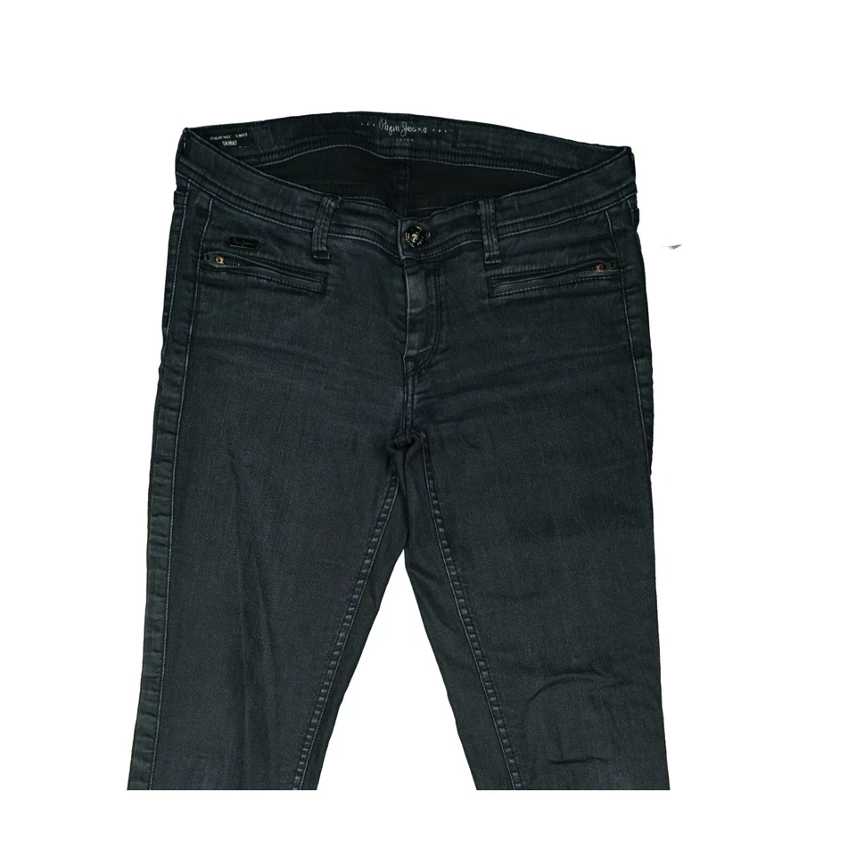 Pepe Jeans Mujeres Niñas Pantalones Elastizados Ajustados Calce Ajustado Tiro Bajo Cremallera 16/176 Gris Foto 2 de 4