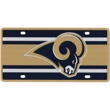 St. Louis Rams Full Color Super Stripe Inlay License Plate