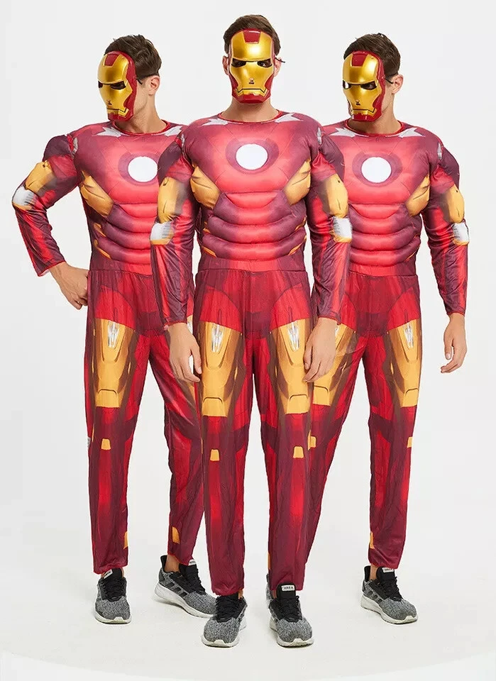 Marvel Superhero Adult Costumes Dress Up Jumpsuit + Mask Mens Womens — 第 3/4 张图片