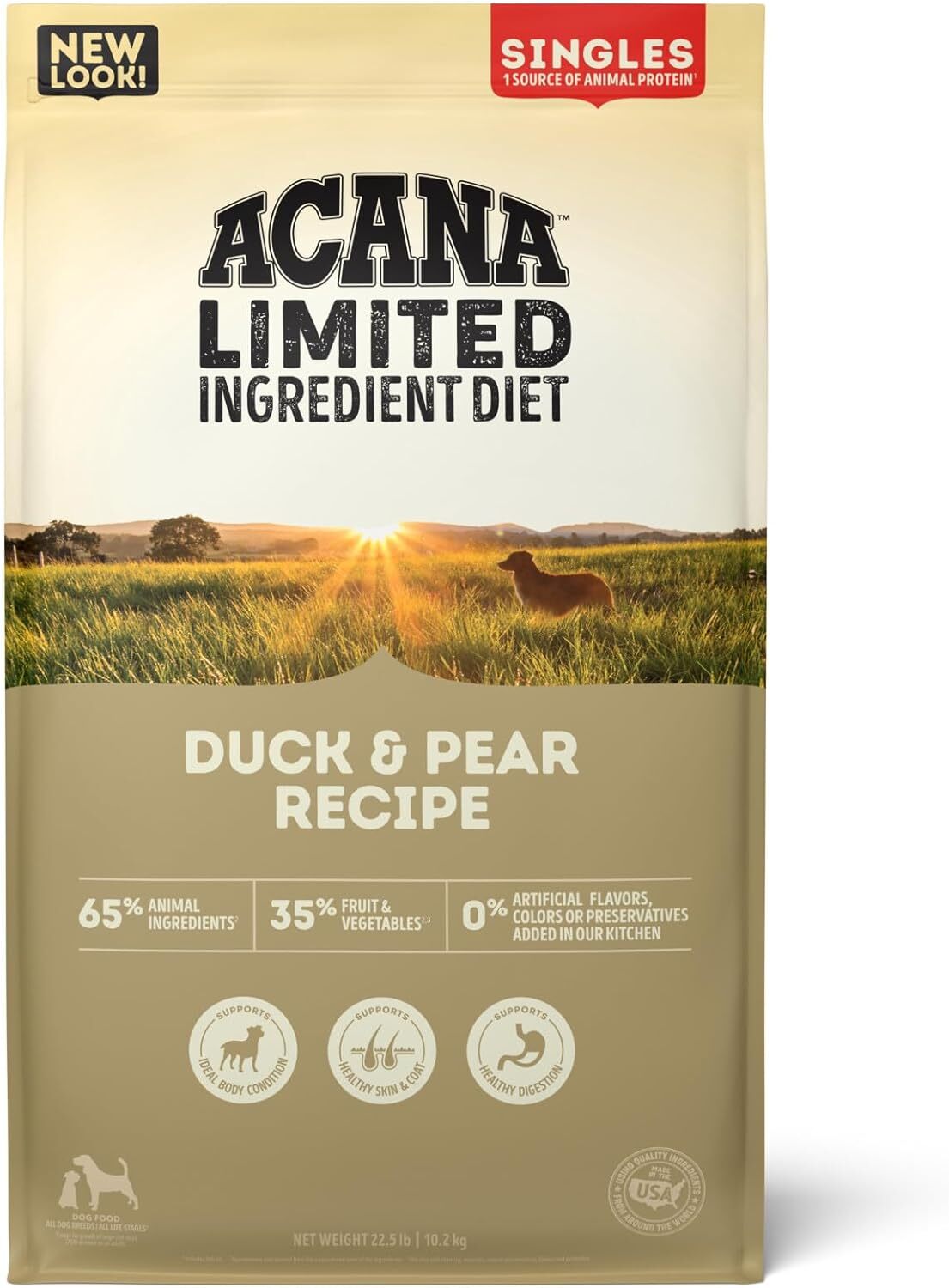 ACANA Singles Limited Ingredient Dry Dog Food, Duck & Pear Recipe,22.5lb