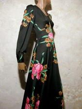 Chic Vintage Long Dress 1970 True Vtg Maxi Dress 70S Abito Anni 70 (36/38)