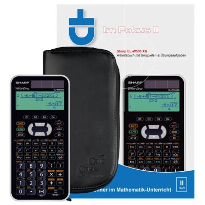 Sharp EL-W550 XG mit CalcCase Schutztasche und Buch -Sharp EL-W550XG