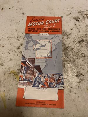 1961 Eastern Motor Court Map 2 / Ontario/NY/PA/NJ/DE/Maryland
